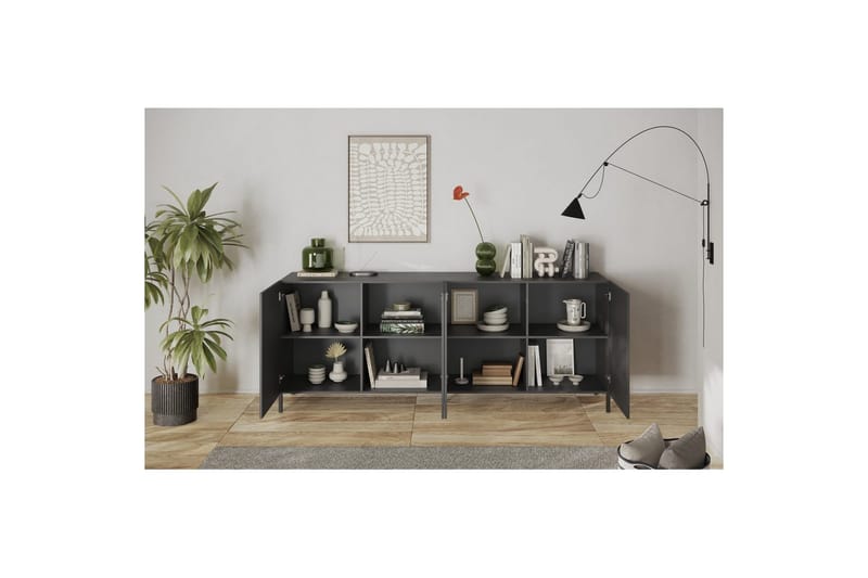 Hawell Skänk 241 cm - Mörkgrå - Förvaring - Förvaringsmöbler - Sideboard & skänk