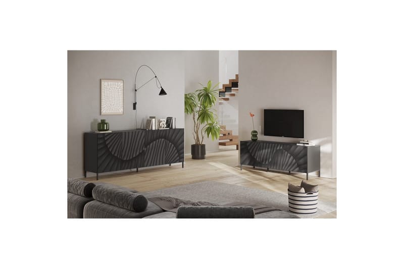 Hawell Skänk 241 cm - Mörkgrå - Förvaring - Förvaringsmöbler - Sideboard & skänk