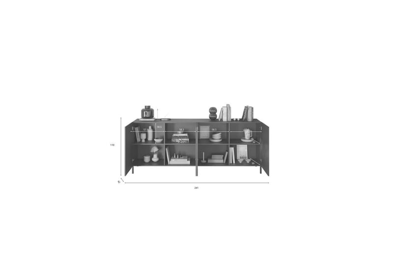 Hawell Skänk 241 cm - Mörkgrå - Förvaring - Förvaringsmöbler - Sideboard & skänk
