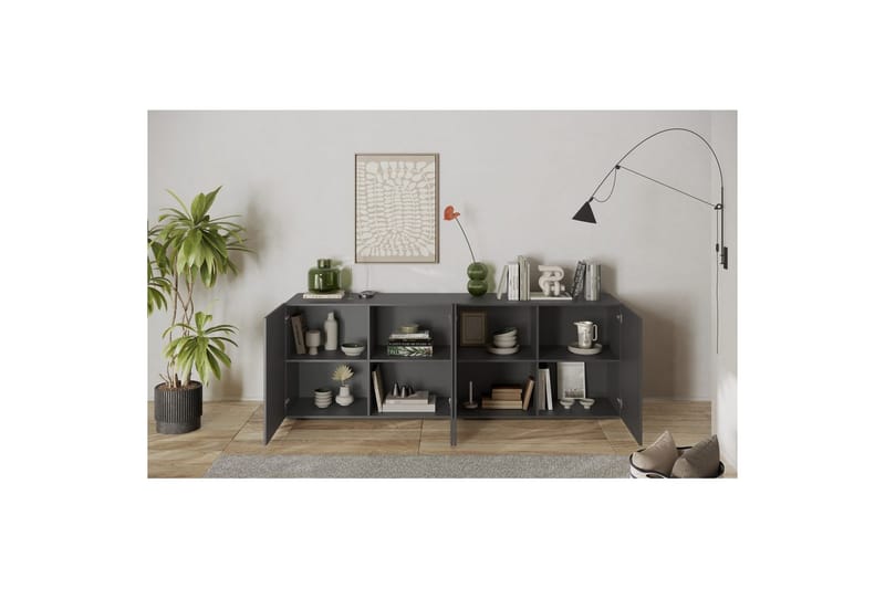 Hawell Skänk 241 cm - Mörkgrå - Förvaring - Förvaringsmöbler - Sideboard & skänk