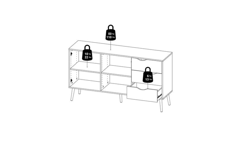 Hostafranc Skänk 147,2x39,1 cm - Natur - Förvaring - Förvaringsmöbler - Sideboard & skänk