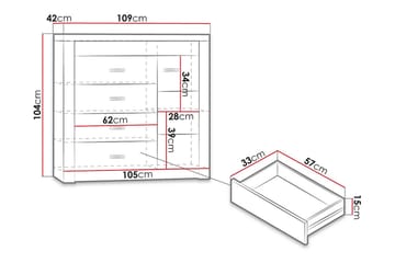 Indianapolis Skänk 109x42x104 cm - Mörk ask - Förvaring - Förvaringsmöbler - Sideboard & skänk