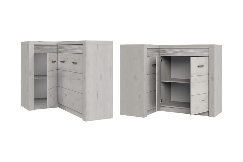 Indianapolis Skänk 131x42x104 cm - Beige/Grå/Vit - Förvaring - Förvaringsmöbler - Sideboard & skänk
