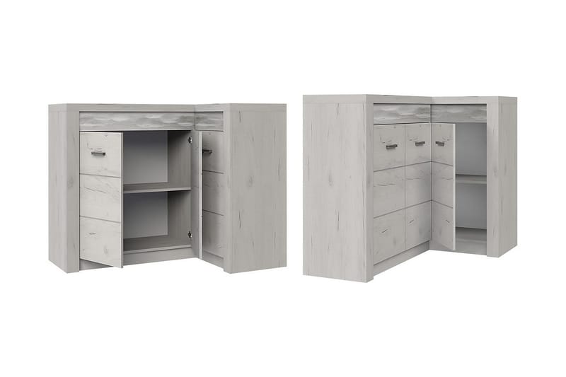 Indianapolis Skänk 131x42x104 cm - Grå/Vit - Förvaring - Förvaringsmöbler - Sideboard & skänk