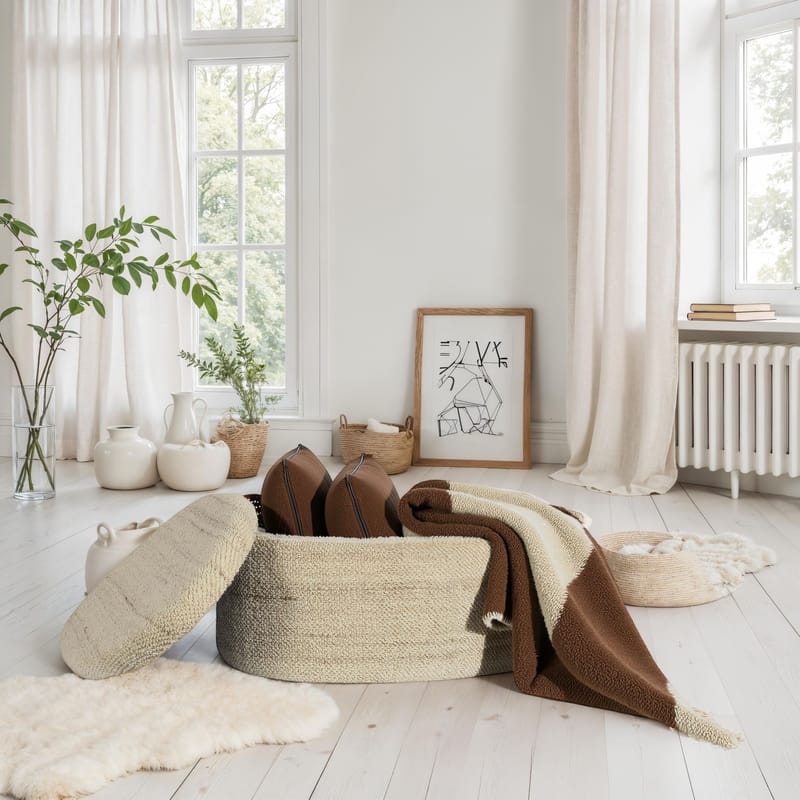 Ivoara Pall 81 cm Oval - brunbeige - Förvaring - Förvaringsmöbler - Förvaringskista