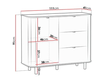Joriel Skänk 111 cm - Vit|svart - Förvaring - Förvaringsmöbler - Byrå