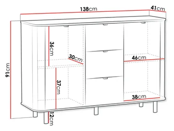 Joriel Skänk 138 cm - Beige - Förvaring - Förvaringsmöbler - Sideboard & skänk
