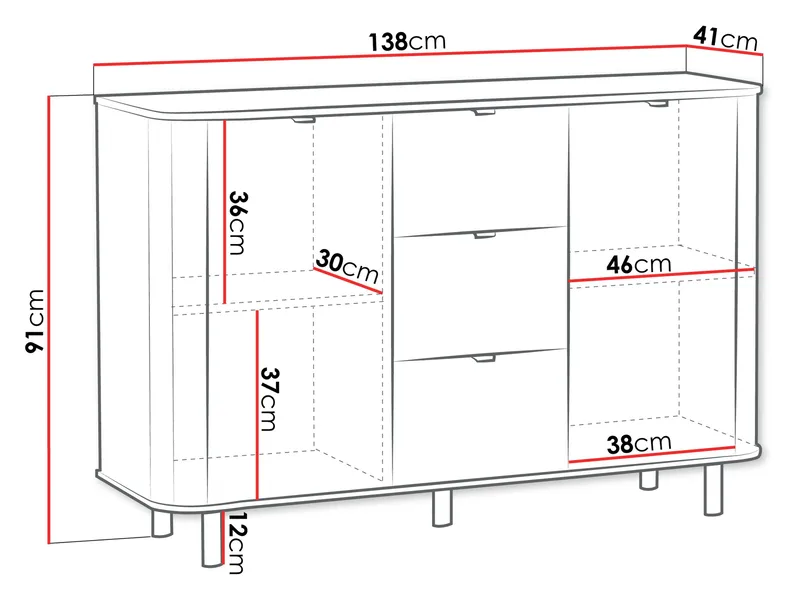 Joriel Skänk 138 cm - Beige - Förvaring - Förvaringsmöbler - Sideboard & skänk
