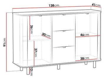 Joriel Skänk 138 cm - Vit - Förvaring - Förvaringsmöbler - Sideboard & skänk