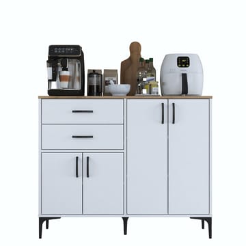 Jornes Multifunktionsskåp 120x98,6x45 cm - Vitt och valnöt - Förvaring - Förvaringsmöbler - Sideboard & skänk