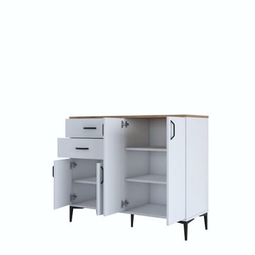 Jornes Multifunktionsskåp 120x98,6x45 cm - Vitt och valnöt - Förvaring - Förvaringsmöbler - Sideboard & skänk