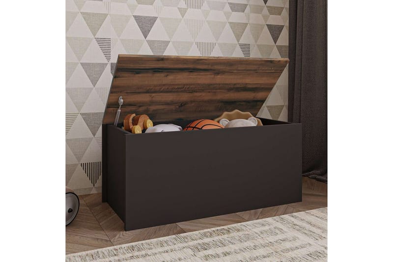 Kamiloba Hörnbyrå 90 cm - Antracit/Valnöt - Förvaring - Förvaringsmöbler - Förvaringskista