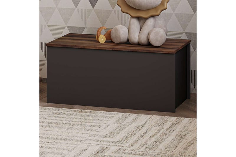 Kamiloba Hörnbyrå 90 cm - Antracit/Valnöt - Förvaring - Förvaringsmöbler - Förvaringskista