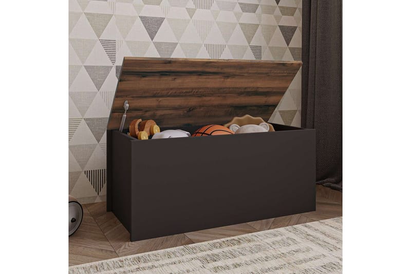 Kamiloba Hörnbyrå 90 cm - Antracit/Valnöt - Förvaring - Förvaringsmöbler - Byrå