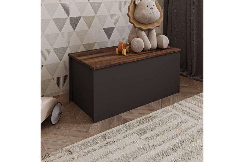 Kamiloba Hörnbyrå 90 cm - Antracit/Valnöt - Förvaring - Förvaringsmöbler - Förvaringskista