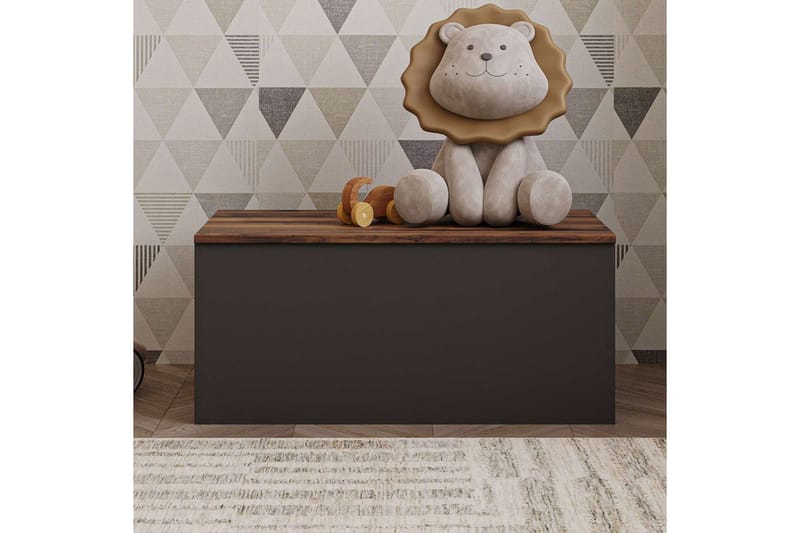 Kamiloba Hörnbyrå 90 cm - Antracit/Valnöt - Förvaring - Förvaringsmöbler - Förvaringskista