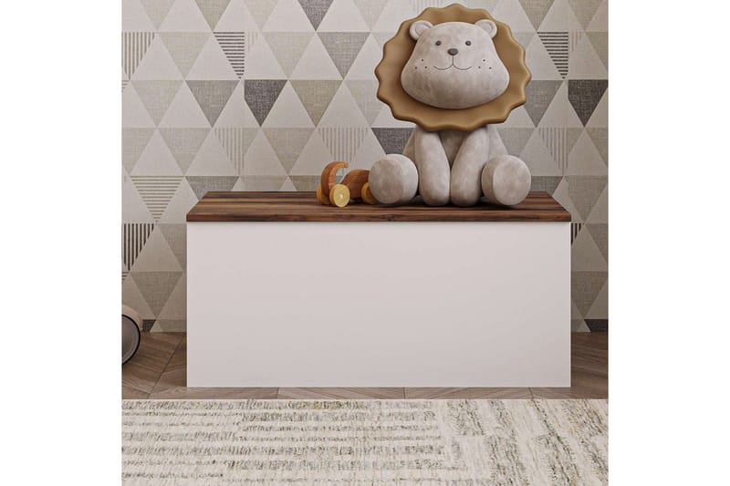 Kamiloba Hörnbyrå 90 cm - Vit/Valnöt - Förvaring - Förvaringsmöbler - Byrå