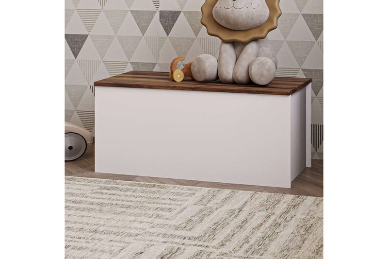 Kamiloba Hörnbyrå 90 cm - Vit/Valnöt - Förvaring - Förvaringsmöbler - Byrå