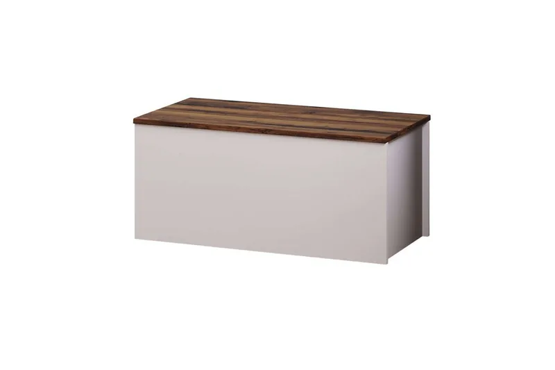 Kamiloba Hörnbyrå 90 cm - Vit/Valnöt - Förvaring - Förvaringsmöbler - Förvaringskista