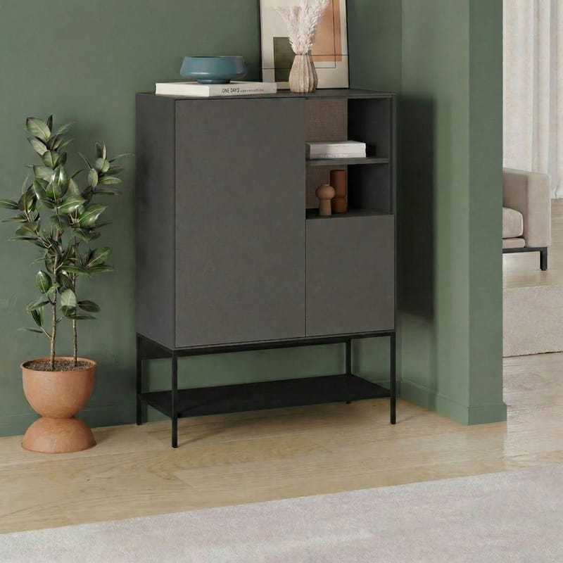 Kenvor Sideboard 90x125x40 cm - antracit trä svart svart - Förvaring - Förvaringsmöbler - Sideboard & skänk
