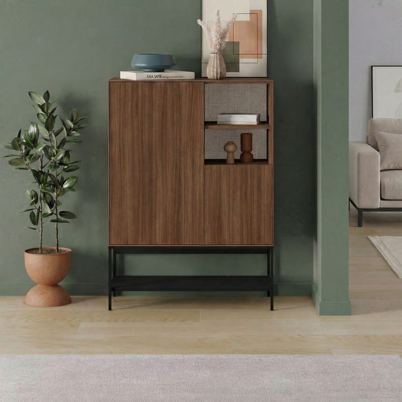 Kenvor Sideboard 90x125x40 cm - Milano Walnut, Wood Black, Black - Förvaring - Förvaringsmöbler - Sideboard & skänk