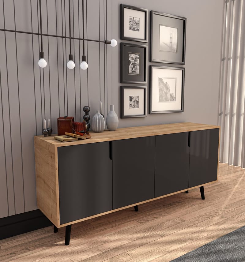 Latinara Konsolbord 180 cm - Sapphire Oak, Antracit - Förvaring - Förvaringsmöbler - Sideboard & skänk