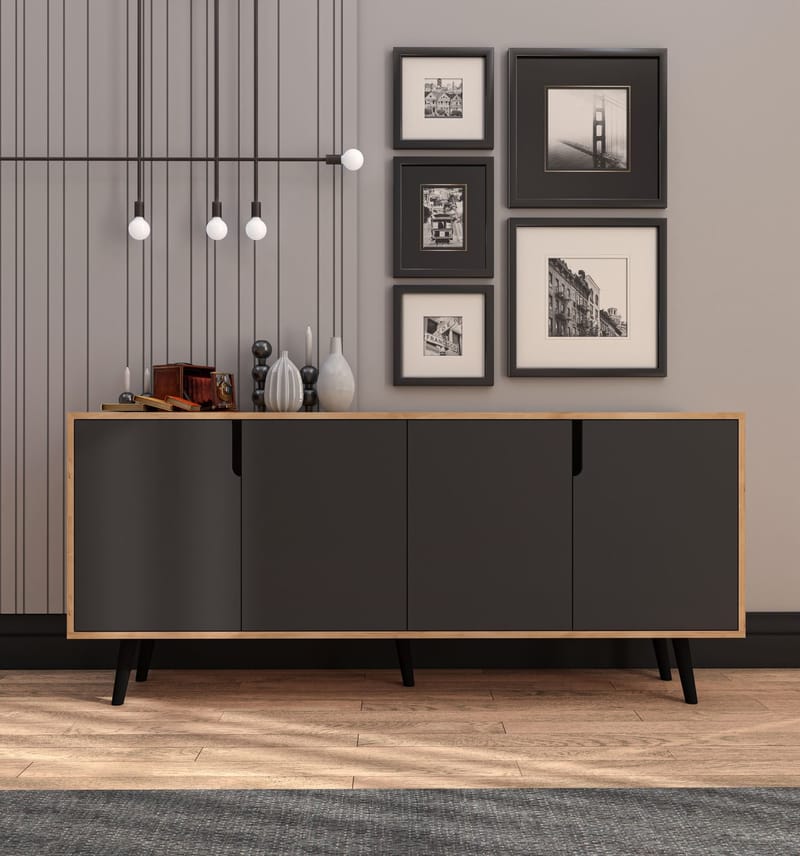 Latinara Konsolbord 180 cm - Sapphire Oak, Antracit - Förvaring - Förvaringsmöbler - Sideboard & skänk
