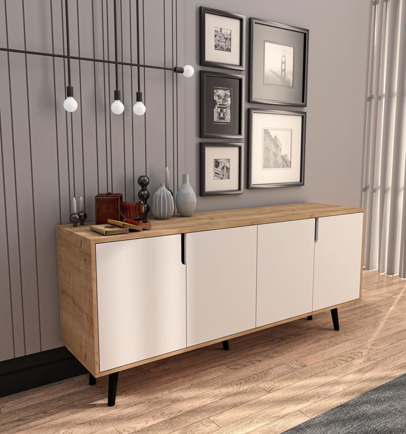 Latinara Konsolbord 180 cm - Sapphire Oak, Vit - Förvaring - Förvaringsmöbler - Sideboard & skänk