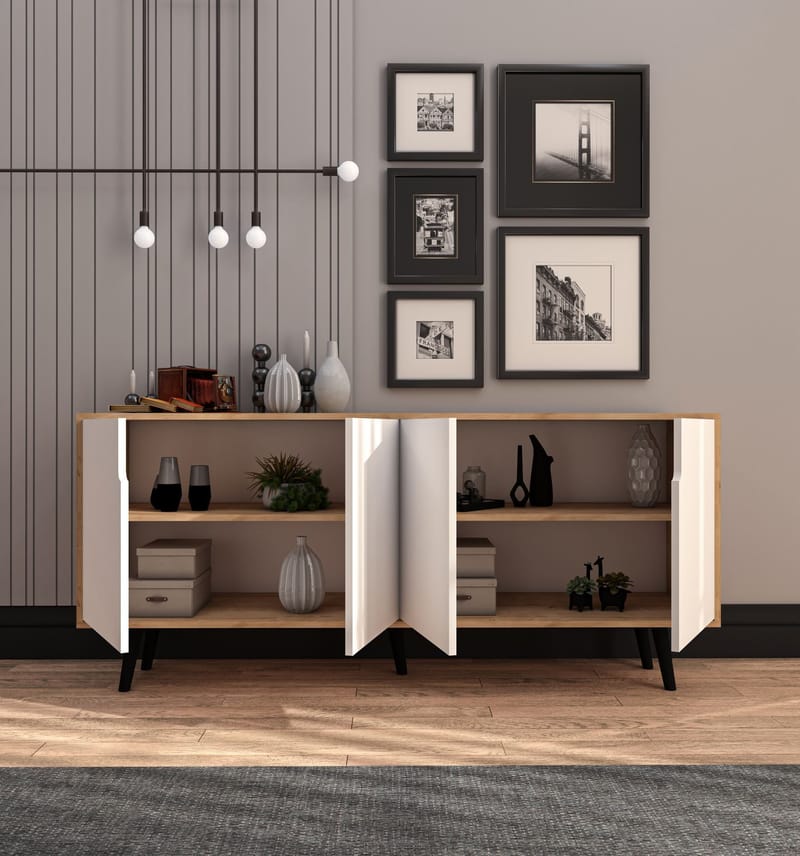 Latinara Konsolbord 180 cm - Sapphire Oak, Vit - Förvaring - Förvaringsmöbler - Sideboard & skänk