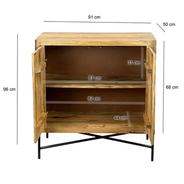 Livano Sideboard 91 cm 3D-mönster Industriell stil - varm ljusbrun och svart - Förvaring - Förvaringsmöbler - Sideboard & skänk
