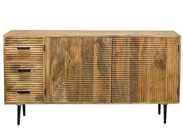 Livara Sideboard 160 cm Industriell stil - ljus naturbrun och svart - Förvaring - Förvaringsmöbler - Sideboard & skänk