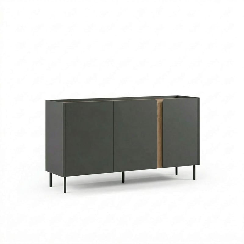 Lomar Konsol 150x82,9x40,5 cm - antracit naturlig ek svart - Förvaring - Förvaringsmöbler - Sideboard & skänk