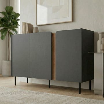 Lomar Konsol 150x82,9x40,5 cm - Antracit/Naturlig ek svart - Förvaring - Förvaringsmöbler - Sideboard & skänk