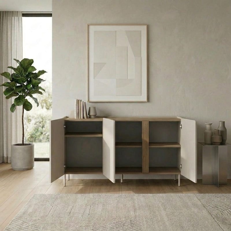 Lomar Konsol 150x82,9x40,5 cm - santsten naturlig ek - Förvaring - Förvaringsmöbler - Sideboard & skänk