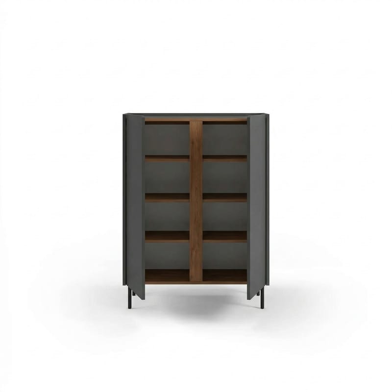Lomar Sideboard 90x120,4x40,5 cm - Antracit/Naturlig ek/Svart - Förvaring - Förvaringsmöbler - Sideboard & skänk