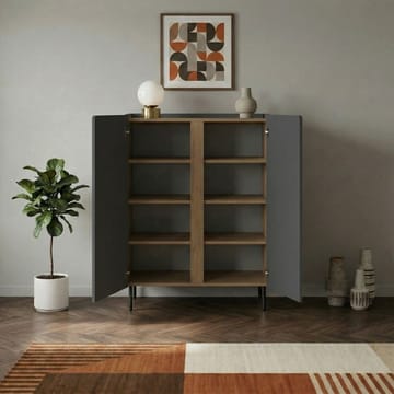 Lomar Sideboard 90x120,4x40,5 cm - Antracit/Naturlig ek/Svart - Förvaring - Förvaringsmöbler - Sideboard & skänk