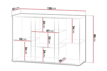 Lyrosen Skänk 120 cm i Ljust Trä - Beige - Förvaring - Förvaringsmöbler - Sideboard & skänk