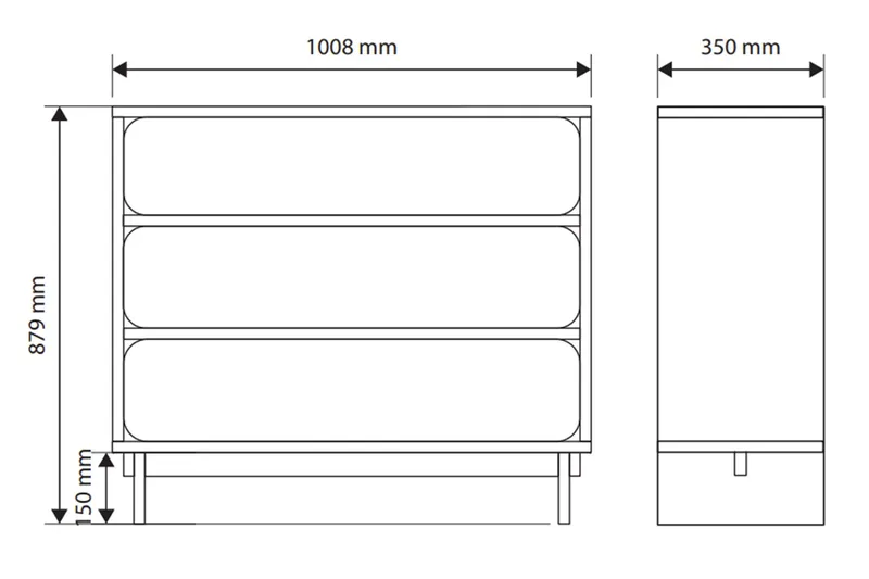 Marinport Byrå 101 cm - Beige - Förvaring - Förvaringsmöbler - Byrå