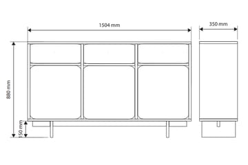 Marinport Byrå 150 cm - Beige - Förvaring - Förvaringsmöbler - Byrå