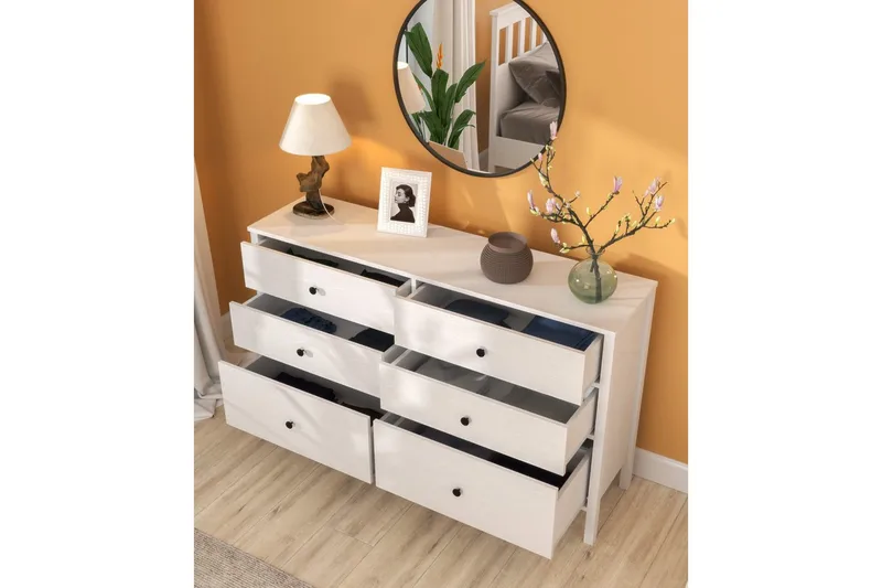 Meyric Hörnbyrå 154 cm - Natur/Vit - Förvaring - Förvaringsmöbler - Byrå