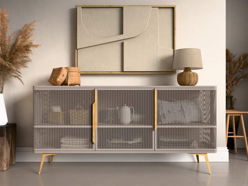 Mireva Skänk 180 cm - beige, guld - Förvaring - Förvaringsmöbler - Sideboard & skänk