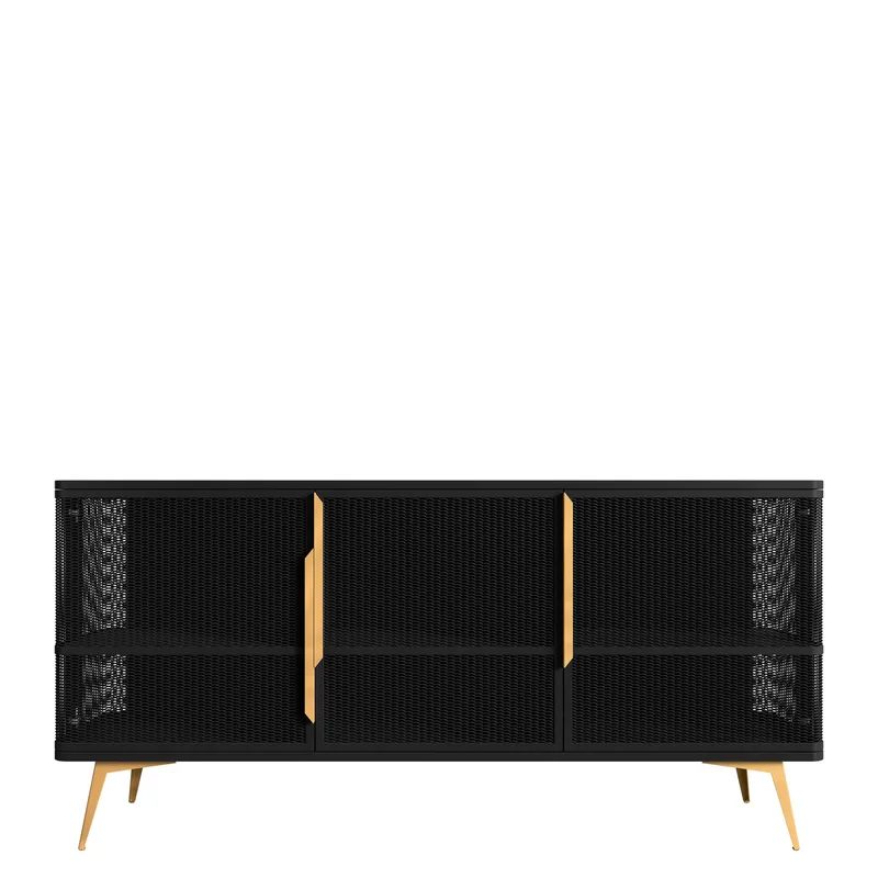 Mireva Skänk 180 cm - svart, guld - Förvaring - Förvaringsmöbler - Sideboard & skänk