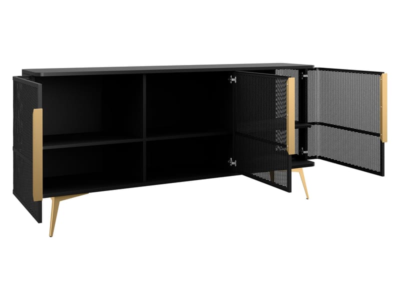 Mireva Skänk 180 cm - svart/guld - Förvaring - Förvaringsmöbler - Sideboard & skänk
