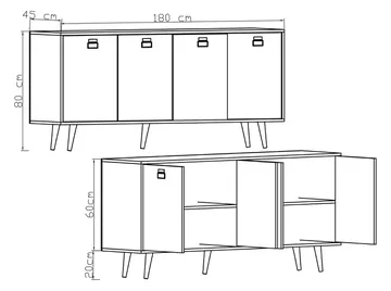 Mivora Konsolbord 180 cm - Sapphire Oak - Förvaring - Förvaringsmöbler - Sideboard & skänk