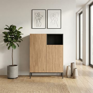 Morlen Sideboard 90x120x41,8 cm - Natural Oak, Wood Black, Sandstone - Förvaring - Förvaringsmöbler - Sideboard & skänk