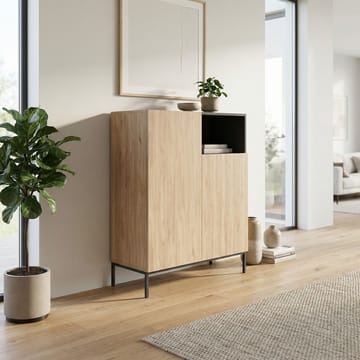 Morlen Sideboard 90x120x41,8 cm - Natural Oak, Wood Black, Sandstone - Förvaring - Förvaringsmöbler - Sideboard & skänk