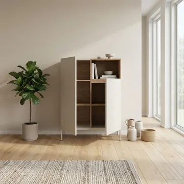 Morlen Sideboard 90x120x41,8 cm - Santstone och naturlig ek - Förvaring - Förvaringsmöbler - Sideboard & skänk
