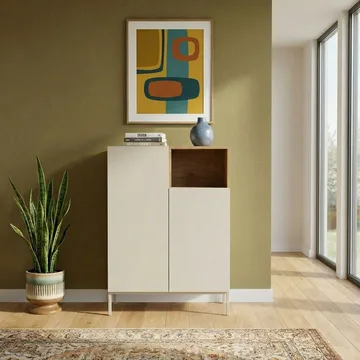 Morlen Sideboard 90x120x41,8 cm - Santstone och naturlig ek - Förvaring - Förvaringsmöbler - Sideboard & skänk