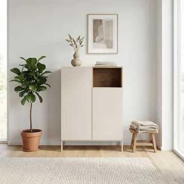 Morlen Sideboard 90x120x41,8 cm - Santstone och naturlig ek - Förvaring - Förvaringsmöbler - Sideboard & skänk