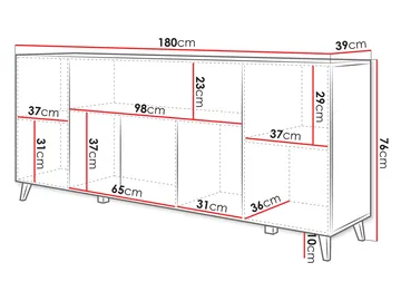 Orvik Skänk 180 cm - grå, brun - Förvaring - Förvaringsmöbler - Sideboard & skänk